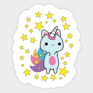 Kawaii Cute Unicorn Cat Sticker